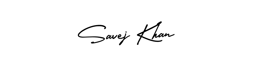 Savej Khan stylish signature style. Best Handwritten Sign (AmerikaSignatureDemo-Regular) for my name. Handwritten Signature Collection Ideas for my name Savej Khan. Savej Khan signature style 3 images and pictures png