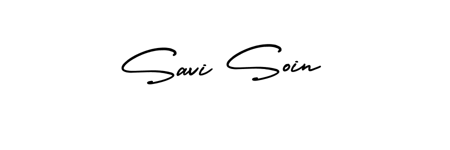 You should practise on your own different ways (AmerikaSignatureDemo-Regular) to write your name (Savi Soin) in signature. don't let someone else do it for you. Savi Soin signature style 3 images and pictures png