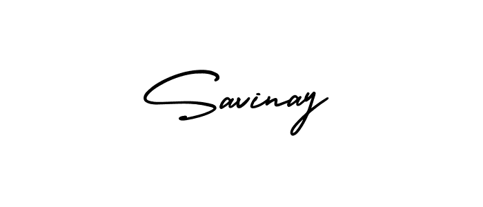 Savinay stylish signature style. Best Handwritten Sign (AmerikaSignatureDemo-Regular) for my name. Handwritten Signature Collection Ideas for my name Savinay. Savinay signature style 3 images and pictures png