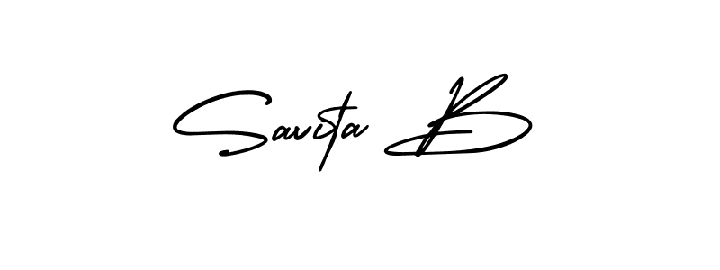 Use a signature maker to create a handwritten signature online. With this signature software, you can design (AmerikaSignatureDemo-Regular) your own signature for name Savita B. Savita B signature style 3 images and pictures png