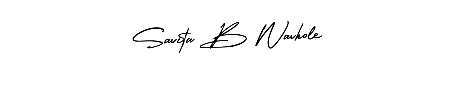 Similarly AmerikaSignatureDemo-Regular is the best handwritten signature design. Signature creator online .You can use it as an online autograph creator for name Savita B Wavhole. Savita B Wavhole signature style 3 images and pictures png