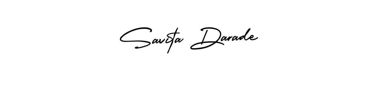 The best way (AmerikaSignatureDemo-Regular) to make a short signature is to pick only two or three words in your name. The name Savita Darade include a total of six letters. For converting this name. Savita Darade signature style 3 images and pictures png