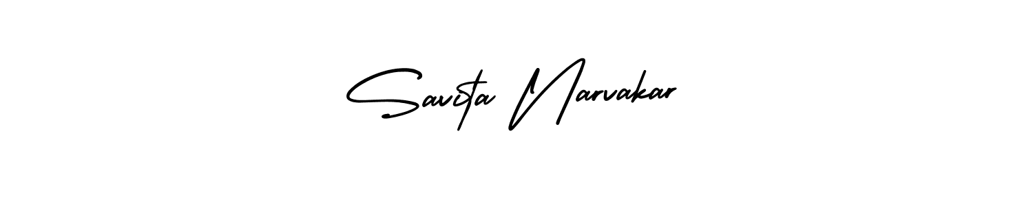 This is the best signature style for the Savita Narvakar name. Also you like these signature font (AmerikaSignatureDemo-Regular). Mix name signature. Savita Narvakar signature style 3 images and pictures png