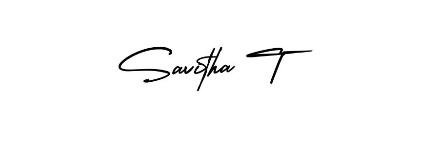 It looks lik you need a new signature style for name Savitha T. Design unique handwritten (AmerikaSignatureDemo-Regular) signature with our free signature maker in just a few clicks. Savitha T signature style 3 images and pictures png
