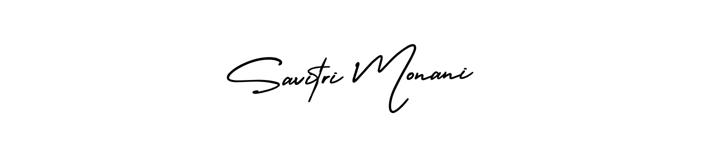 How to make Savitri Monani name signature. Use AmerikaSignatureDemo-Regular style for creating short signs online. This is the latest handwritten sign. Savitri Monani signature style 3 images and pictures png