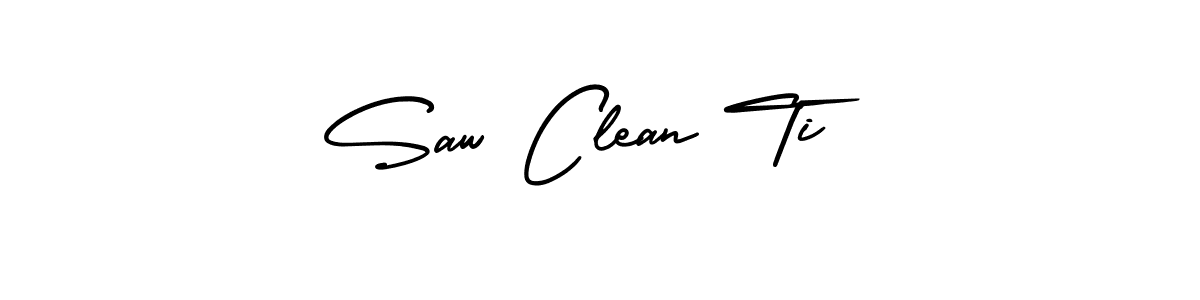 The best way (AmerikaSignatureDemo-Regular) to make a short signature is to pick only two or three words in your name. The name Saw Clean Ti include a total of six letters. For converting this name. Saw Clean Ti signature style 3 images and pictures png