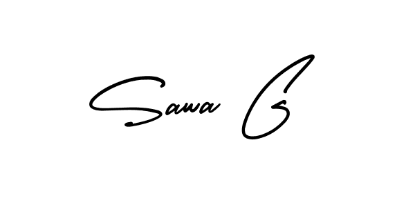 How to make Sawa G name signature. Use AmerikaSignatureDemo-Regular style for creating short signs online. This is the latest handwritten sign. Sawa G signature style 3 images and pictures png