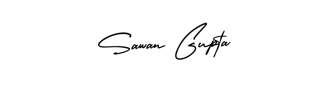 How to make Sawan Gupta name signature. Use AmerikaSignatureDemo-Regular style for creating short signs online. This is the latest handwritten sign. Sawan Gupta signature style 3 images and pictures png