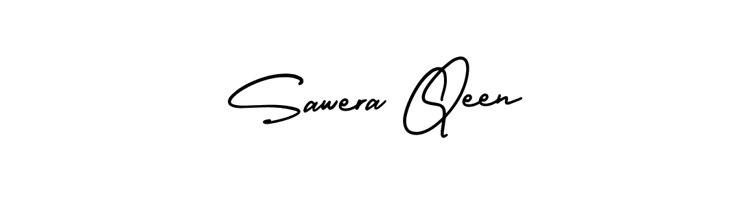 The best way (AmerikaSignatureDemo-Regular) to make a short signature is to pick only two or three words in your name. The name Sawera Qeen include a total of six letters. For converting this name. Sawera Qeen signature style 3 images and pictures png