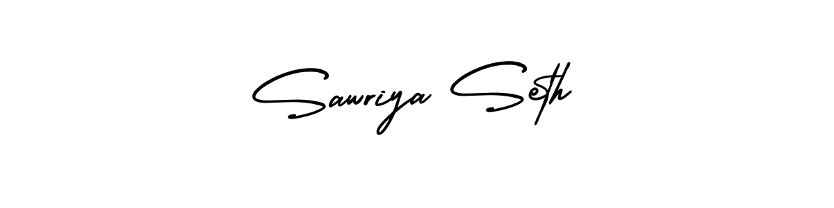 How to make Sawriya Seth name signature. Use AmerikaSignatureDemo-Regular style for creating short signs online. This is the latest handwritten sign. Sawriya Seth signature style 3 images and pictures png