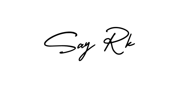How to Draw Say Rk signature style? AmerikaSignatureDemo-Regular is a latest design signature styles for name Say Rk. Say Rk signature style 3 images and pictures png