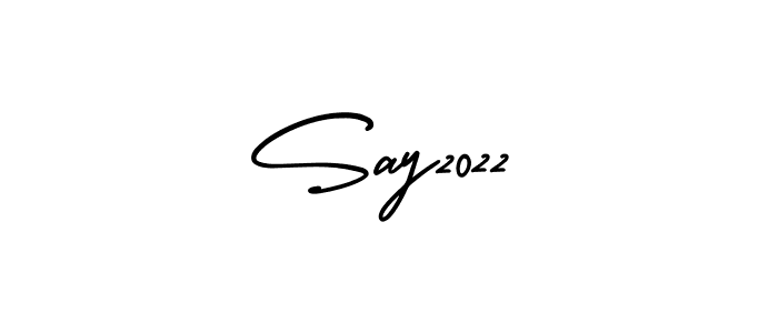 The best way (AmerikaSignatureDemo-Regular) to make a short signature is to pick only two or three words in your name. The name Say2022 include a total of six letters. For converting this name. Say2022 signature style 3 images and pictures png
