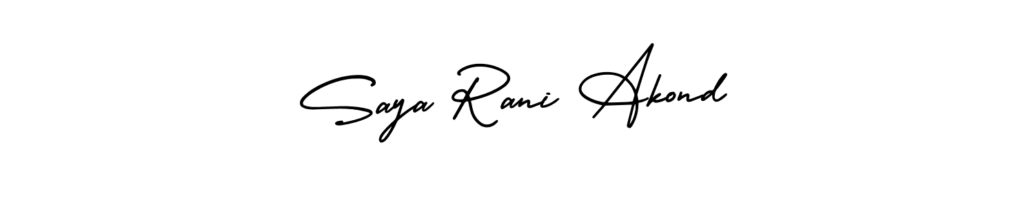 You can use this online signature creator to create a handwritten signature for the name Saya Rani Akond. This is the best online autograph maker. Saya Rani Akond signature style 3 images and pictures png