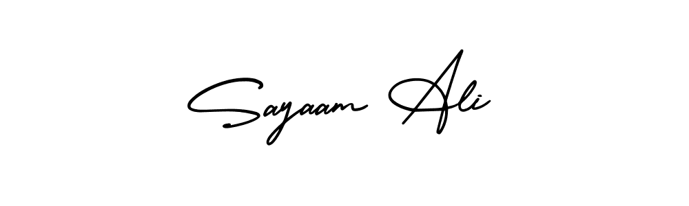 How to make Sayaam Ali name signature. Use AmerikaSignatureDemo-Regular style for creating short signs online. This is the latest handwritten sign. Sayaam Ali signature style 3 images and pictures png