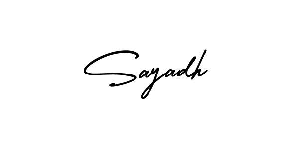 You should practise on your own different ways (AmerikaSignatureDemo-Regular) to write your name (Sayadh) in signature. don't let someone else do it for you. Sayadh signature style 3 images and pictures png