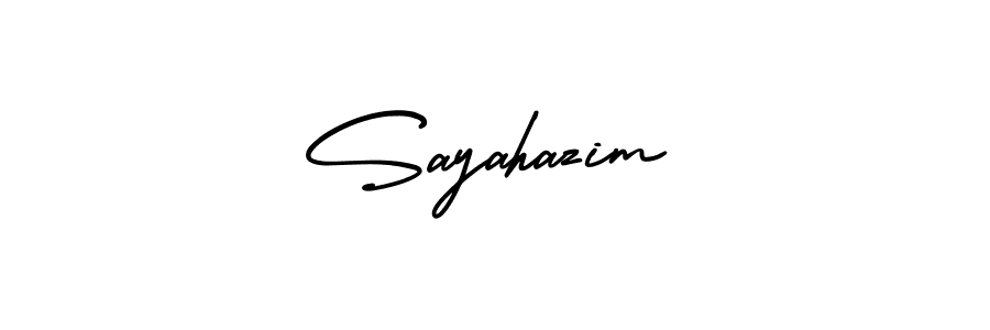 Sayahazim stylish signature style. Best Handwritten Sign (AmerikaSignatureDemo-Regular) for my name. Handwritten Signature Collection Ideas for my name Sayahazim. Sayahazim signature style 3 images and pictures png