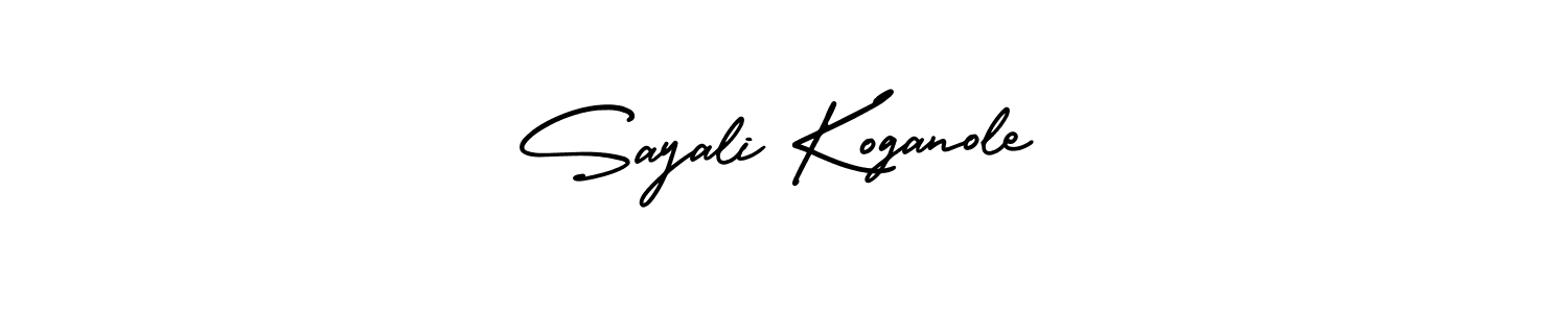The best way (AmerikaSignatureDemo-Regular) to make a short signature is to pick only two or three words in your name. The name Sayali Koganole include a total of six letters. For converting this name. Sayali Koganole signature style 3 images and pictures png