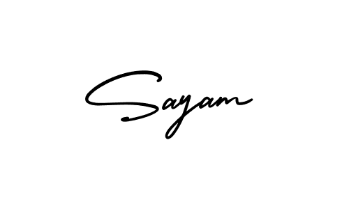 How to Draw Sayam signature style? AmerikaSignatureDemo-Regular is a latest design signature styles for name Sayam. Sayam signature style 3 images and pictures png