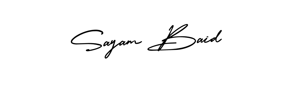 Design your own signature with our free online signature maker. With this signature software, you can create a handwritten (AmerikaSignatureDemo-Regular) signature for name Sayam Baid. Sayam Baid signature style 3 images and pictures png