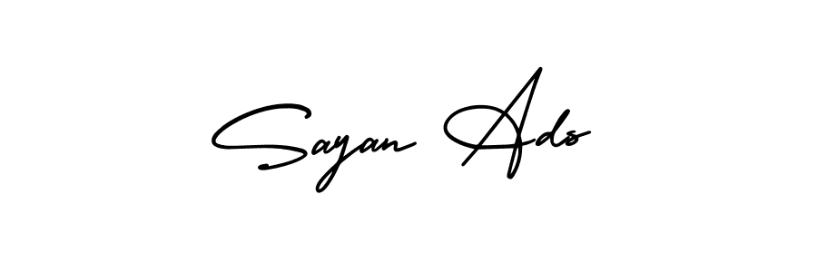 How to make Sayan Ads name signature. Use AmerikaSignatureDemo-Regular style for creating short signs online. This is the latest handwritten sign. Sayan Ads signature style 3 images and pictures png