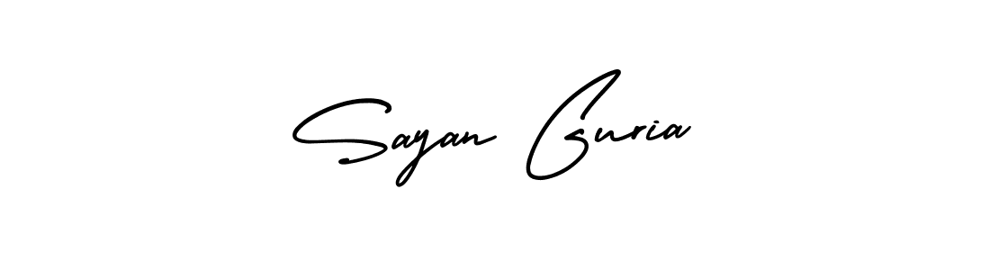 You should practise on your own different ways (AmerikaSignatureDemo-Regular) to write your name (Sayan Guria) in signature. don't let someone else do it for you. Sayan Guria signature style 3 images and pictures png