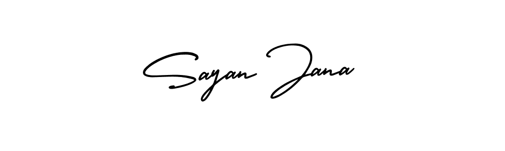 How to Draw Sayan Jana signature style? AmerikaSignatureDemo-Regular is a latest design signature styles for name Sayan Jana. Sayan Jana signature style 3 images and pictures png