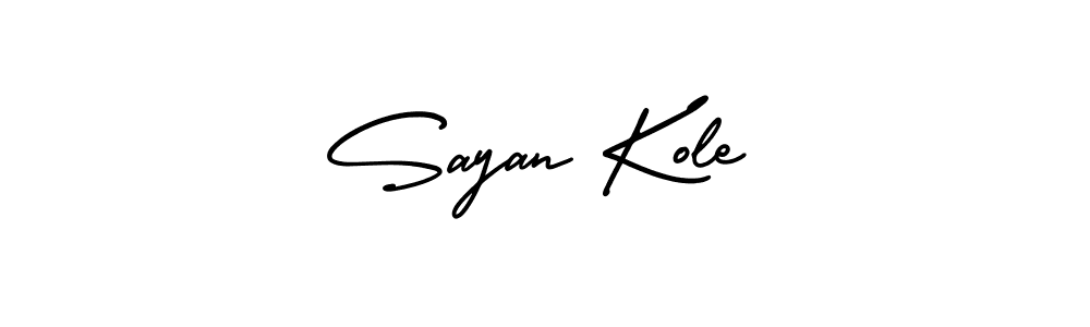 How to make Sayan Kole signature? AmerikaSignatureDemo-Regular is a professional autograph style. Create handwritten signature for Sayan Kole name. Sayan Kole signature style 3 images and pictures png
