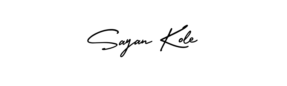 The best way (AmerikaSignatureDemo-Regular) to make a short signature is to pick only two or three words in your name. The name Sayan Kole include a total of six letters. For converting this name. Sayan Kole signature style 3 images and pictures png