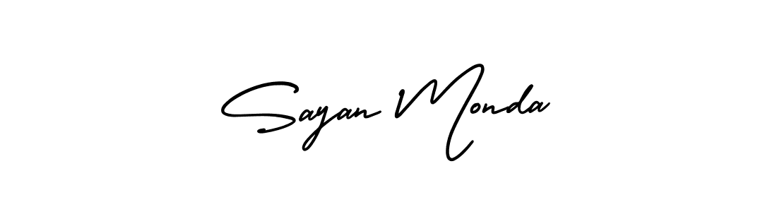 Make a short Sayan Monda signature style. Manage your documents anywhere anytime using AmerikaSignatureDemo-Regular. Create and add eSignatures, submit forms, share and send files easily. Sayan Monda signature style 3 images and pictures png