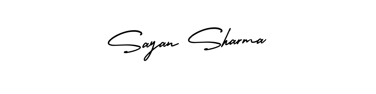 Make a short Sayan Sharma signature style. Manage your documents anywhere anytime using AmerikaSignatureDemo-Regular. Create and add eSignatures, submit forms, share and send files easily. Sayan Sharma signature style 3 images and pictures png