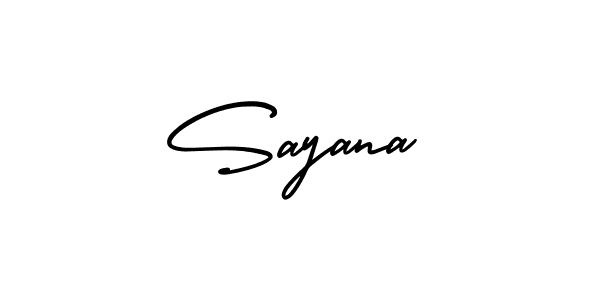 Design your own signature with our free online signature maker. With this signature software, you can create a handwritten (AmerikaSignatureDemo-Regular) signature for name Sayana. Sayana signature style 3 images and pictures png