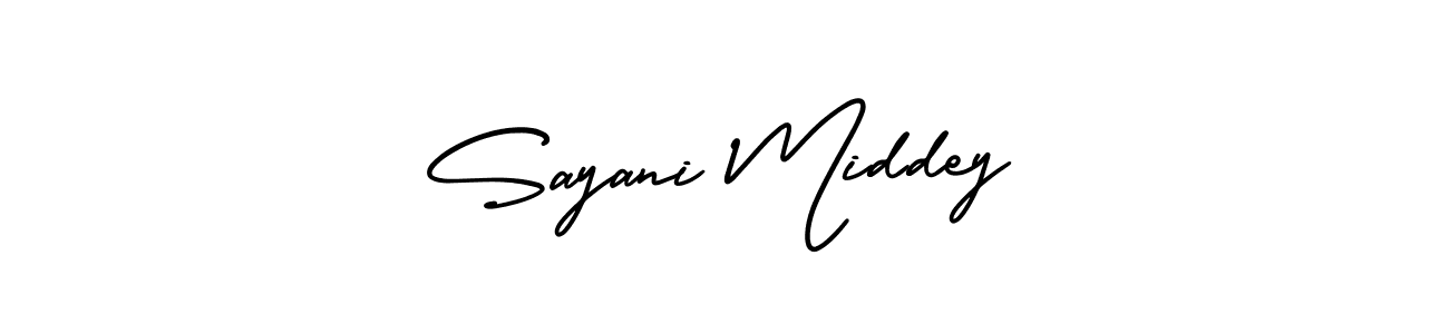 Sayani Middey stylish signature style. Best Handwritten Sign (AmerikaSignatureDemo-Regular) for my name. Handwritten Signature Collection Ideas for my name Sayani Middey. Sayani Middey signature style 3 images and pictures png