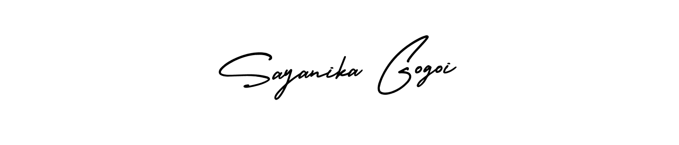 This is the best signature style for the Sayanika Gogoi name. Also you like these signature font (AmerikaSignatureDemo-Regular). Mix name signature. Sayanika Gogoi signature style 3 images and pictures png