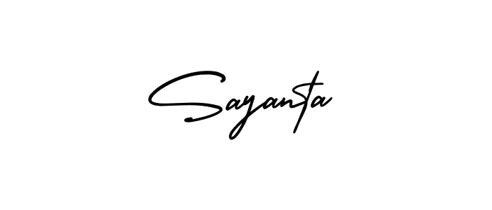 Create a beautiful signature design for name Sayanta. With this signature (AmerikaSignatureDemo-Regular) fonts, you can make a handwritten signature for free. Sayanta signature style 3 images and pictures png