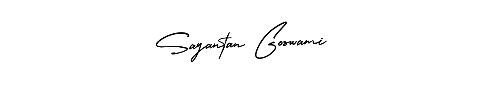 This is the best signature style for the Sayantan Goswami name. Also you like these signature font (AmerikaSignatureDemo-Regular). Mix name signature. Sayantan Goswami signature style 3 images and pictures png