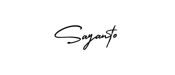 Use a signature maker to create a handwritten signature online. With this signature software, you can design (AmerikaSignatureDemo-Regular) your own signature for name Sayanto. Sayanto signature style 3 images and pictures png
