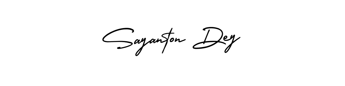 How to make Sayanton Dey name signature. Use AmerikaSignatureDemo-Regular style for creating short signs online. This is the latest handwritten sign. Sayanton Dey signature style 3 images and pictures png