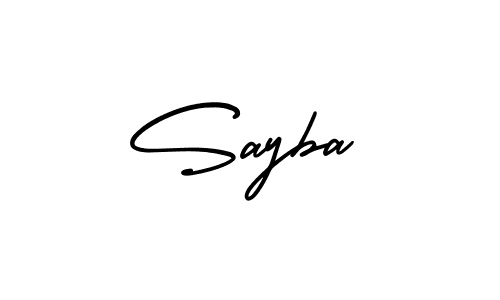 How to make Sayba name signature. Use AmerikaSignatureDemo-Regular style for creating short signs online. This is the latest handwritten sign. Sayba signature style 3 images and pictures png