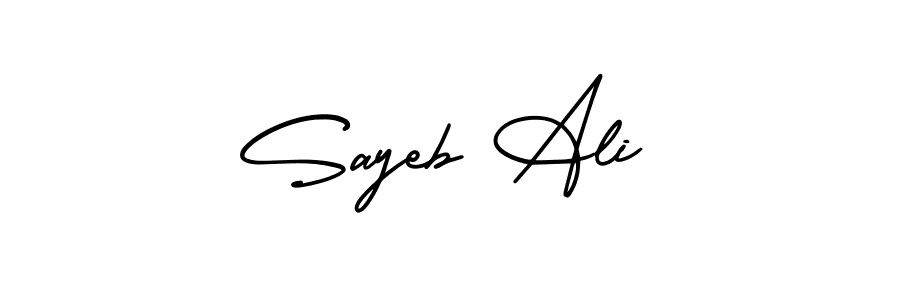 Make a short Sayeb Ali signature style. Manage your documents anywhere anytime using AmerikaSignatureDemo-Regular. Create and add eSignatures, submit forms, share and send files easily. Sayeb Ali signature style 3 images and pictures png