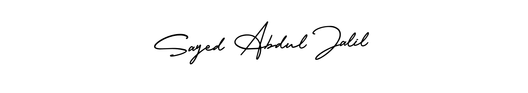 This is the best signature style for the Sayed Abdul Jalil name. Also you like these signature font (AmerikaSignatureDemo-Regular). Mix name signature. Sayed Abdul Jalil signature style 3 images and pictures png