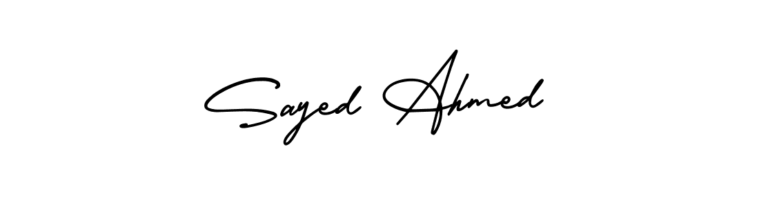 How to Draw Sayed Ahmed signature style? AmerikaSignatureDemo-Regular is a latest design signature styles for name Sayed Ahmed. Sayed Ahmed signature style 3 images and pictures png