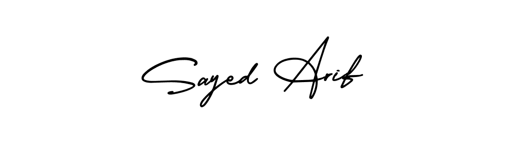 The best way (AmerikaSignatureDemo-Regular) to make a short signature is to pick only two or three words in your name. The name Sayed Arif include a total of six letters. For converting this name. Sayed Arif signature style 3 images and pictures png