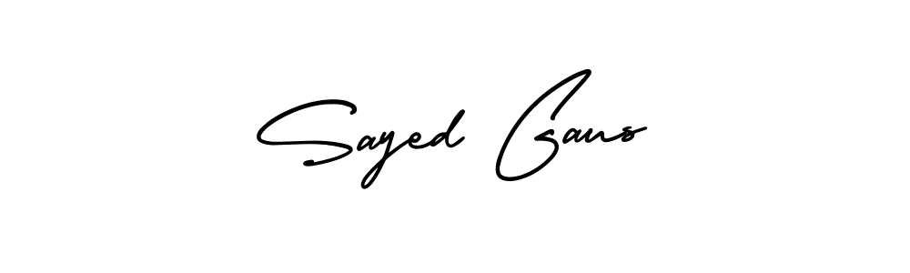 The best way (AmerikaSignatureDemo-Regular) to make a short signature is to pick only two or three words in your name. The name Sayed Gaus include a total of six letters. For converting this name. Sayed Gaus signature style 3 images and pictures png