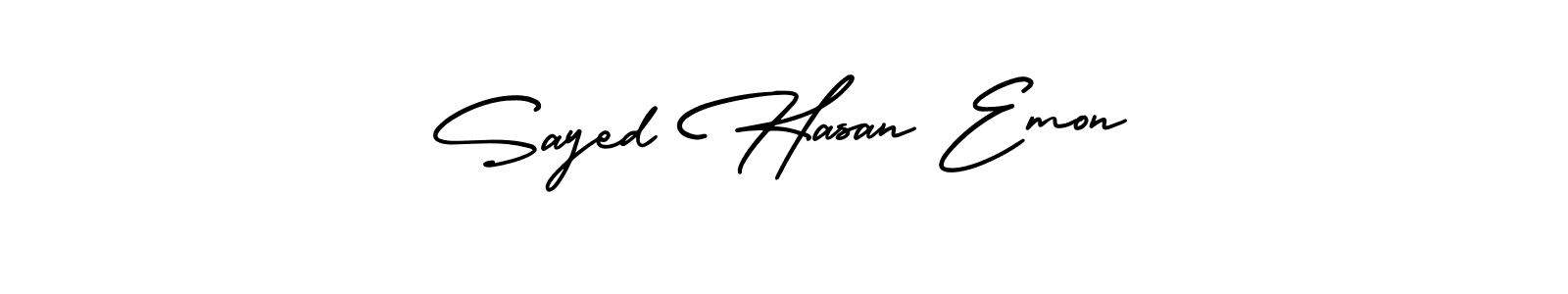if you are searching for the best signature style for your name Sayed Hasan Emon. so please give up your signature search. here we have designed multiple signature styles  using AmerikaSignatureDemo-Regular. Sayed Hasan Emon signature style 3 images and pictures png