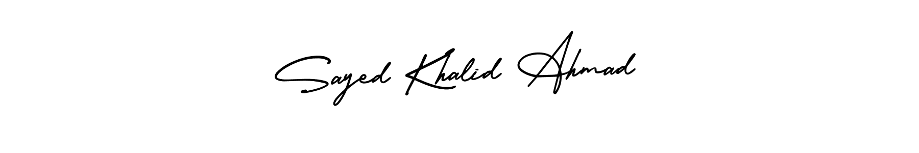 How to make Sayed Khalid Ahmad signature? AmerikaSignatureDemo-Regular is a professional autograph style. Create handwritten signature for Sayed Khalid Ahmad name. Sayed Khalid Ahmad signature style 3 images and pictures png