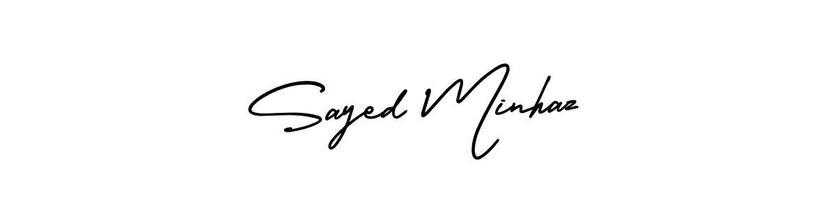 How to make Sayed Minhaz name signature. Use AmerikaSignatureDemo-Regular style for creating short signs online. This is the latest handwritten sign. Sayed Minhaz signature style 3 images and pictures png