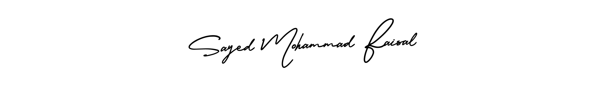 You should practise on your own different ways (AmerikaSignatureDemo-Regular) to write your name (Sayed Mohammad Faisal) in signature. don't let someone else do it for you. Sayed Mohammad Faisal signature style 3 images and pictures png