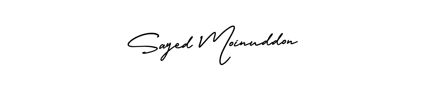 Make a beautiful signature design for name Sayed Moinuddon. With this signature (AmerikaSignatureDemo-Regular) style, you can create a handwritten signature for free. Sayed Moinuddon signature style 3 images and pictures png