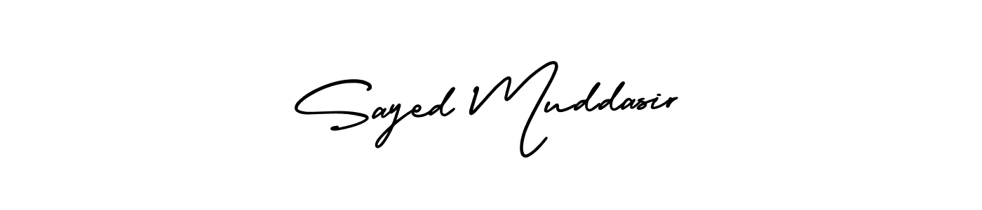 Sayed Muddasir stylish signature style. Best Handwritten Sign (AmerikaSignatureDemo-Regular) for my name. Handwritten Signature Collection Ideas for my name Sayed Muddasir. Sayed Muddasir signature style 3 images and pictures png