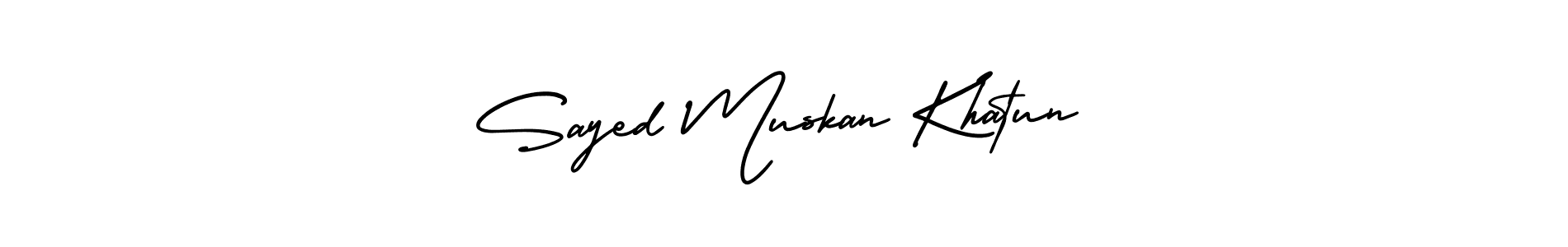 Sayed Muskan Khatun stylish signature style. Best Handwritten Sign (AmerikaSignatureDemo-Regular) for my name. Handwritten Signature Collection Ideas for my name Sayed Muskan Khatun. Sayed Muskan Khatun signature style 3 images and pictures png